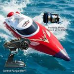 19" Big RC Boat High Speed 35+ KPH Remote Control Boat for Kids and Adults, Outdoor Water Toy Race Ship for Pool Lake With 3000mAh Big Capacity Battery,Water Play Toy Gift Racing Ship with LED Light