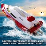 19" Big RC Boat High Speed 35+ KPH Remote Control Boat for Kids and Adults, Outdoor Water Toy Race Ship for Pool Lake With 3000mAh Big Capacity Battery,Water Play Toy Gift Racing Ship with LED Light