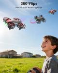 SIMREX Mini Drone for Kids & Beginners, RC Quadcopter with Altitude Hold, 3 Speed Modes, One Key Takeoff/Landing, Headless Mode, Cool LED Lights, Stunt Flip, Ideal Christmas Birthday Gift Toy(Red)