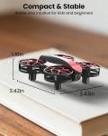 SIMREX Mini Drone for Kids & Beginners, RC Quadcopter with Altitude Hold, 3 Speed Modes, One Key Takeoff/Landing, Headless Mode, Cool LED Lights, Stunt Flip, Ideal Christmas Birthday Gift Toy(Red)