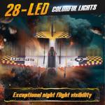 BEZGAR RC Plane, Drones for Kids, 6-axis Gyro Remote Control Airplane, RC Helicopter, Easy Control for Beginners Toys with Colorful LED Navigation Lights Yellow