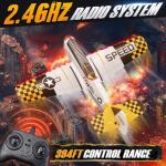 BEZGAR RC Plane, Drones for Kids, 6-axis Gyro Remote Control Airplane, RC Helicopter, Easy Control for Beginners Toys with Colorful LED Navigation Lights Yellow