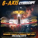 BEZGAR RC Plane, Drones for Kids, 6-axis Gyro Remote Control Airplane, RC Helicopter, Easy Control for Beginners Toys with Colorful LED Navigation Lights Yellow