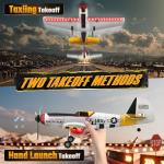 BEZGAR RC Plane, Drones for Kids, 6-axis Gyro Remote Control Airplane, RC Helicopter, Easy Control for Beginners Toys with Colorful LED Navigation Lights Yellow