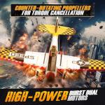 BEZGAR RC Plane, Drones for Kids, 6-axis Gyro Remote Control Airplane, RC Helicopter, Easy Control for Beginners Toys with Colorful LED Navigation Lights Yellow