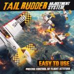 BEZGAR RC Plane, Drones for Kids, 6-axis Gyro Remote Control Airplane, RC Helicopter, Easy Control for Beginners Toys with Colorful LED Navigation Lights Yellow