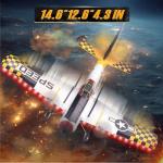 BEZGAR RC Plane, Drones for Kids, 6-axis Gyro Remote Control Airplane, RC Helicopter, Easy Control for Beginners Toys with Colorful LED Navigation Lights Yellow