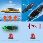 RANFLY RC Boat with Storage Package, 30+ MPH Fast Remote Control Boat with 2 Rechargeable Battery, 2.4G Large RC Electric Boats Pool Toys with LED Lights for Adults and Kid