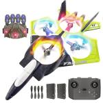 BEZGAR RC Airplane, 2.4GHZ 6-axis Gyro Remote Control Airplane, Gesture Remote Control Plane, 360° Flip Fighter Jet Toy, Toys for Ages 8-13 with Colorful LED Navigation Lights Green