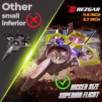 BEZGAR RC Airplane, 2.4GHZ 6-axis Gyro Remote Control Airplane, Gesture Remote Control Plane, 360° Flip Fighter Jet Toy, Toys for Ages 8-13 with Colorful LED Navigation Lights Green