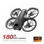 Hobby RC Drone With Display Screen, Airplane Helicopter With Dual Cameras (180° Adjustable), 360° Propeller Protection,Optical Flow Positioning, Brushless Motor, One Key Takeoff/Landing, Headless Mode, Emergency Stop,Tail LED Light, Waypoint Flight, Lateral Flight And Turning, Propeller Guard, 2 Batteries, Memory Card, Card Reader, Handbag, Beginner-Friendly FPV Remote Control Plane Copter Quadcopter