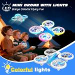 BlueFire Mini Drone for Kids Ages 6+, RC Drone with Fancy LED Light Show, 360° Flips, Altitude Hold, One-Key Take Off/Landing, 2 Speed Modes, Propeller Protection, Indoor Outdoor Toy Gift for Boys & Girls