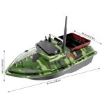 HEVMEVENI Bait Boats for Carp Fishing - RC Fishing Boats with Line Drop 2kg Loading Spare Batteries Bait Boat Bag for Carp Fishing (Camo Green)