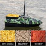 HEVMEVENI Bait Boats for Carp Fishing - RC Fishing Boats with Line Drop 2kg Loading Spare Batteries Bait Boat Bag for Carp Fishing (Camo Green)