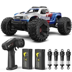 UDIRC Fast All-Terrain RC Cars, Upgradable 56 MPH, Heavy-Duty 4WD Off-Road 1:16 RC Truck, 2.4Ghz RTR Remote Control Monster Truck with with 2 Rechargeable Batteries for for Adults and Kids