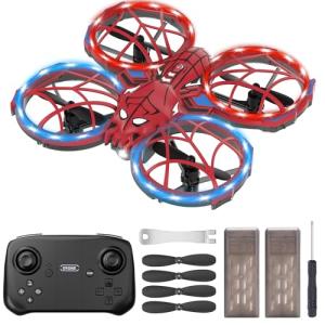 Spider Mini Drone for Kids with 3 Lighting Effects 2 Batteries, RC Helicopter with Altitude Hold, 360° Flips, Headless Mode, 3 Speed, Birthday Gifts Toys for Beginners 8-12 Boys Girls