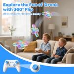 Mini Drones For Kids Beginners - With LED Lights And 2 Batteries, Remote Control RC Quadcopter with Altitude Hold and 3D Flips,Full Propeller Protect,Boys Toys Gifts(Blue)
