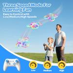 Mini Drones For Kids Beginners - With LED Lights And 2 Batteries, Remote Control RC Quadcopter with Altitude Hold and 3D Flips,Full Propeller Protect,Boys Toys Gifts(Blue)