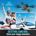 Drone with Camera for Adults, 1080P HD FPV Foldable RC Quadcopter with Upgrade Altitude Hold, One-Key Take Off/Landing, Gesture Control, 90° Adjustable Lens, Headless Mode, 2 Batteries, Carrying Case, 3D Flip