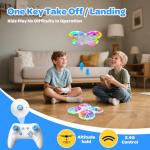 Mini Drones For Kids Beginners - With LED Lights And 2 Batteries, Remote Control RC Quadcopter with Altitude Hold and 3D Flips,Full Propeller Protect,Boys Toys Gifts(Blue)