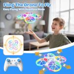 Mini Drones For Kids Beginners - With LED Lights And 2 Batteries, Remote Control RC Quadcopter with Altitude Hold and 3D Flips,Full Propeller Protect,Boys Toys Gifts(Blue)