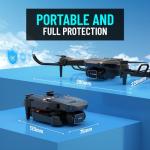 Drone with Camera for Adults, 1080P HD FPV Foldable RC Quadcopter with Upgrade Altitude Hold, One-Key Take Off/Landing, Gesture Control, 90° Adjustable Lens, Headless Mode, 2 Batteries, Carrying Case, 3D Flip