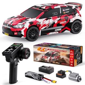 DIKAVEY 1:12 RC Rally Car Fast Max 50 MPH,Drift Car with Gyro 4X4,Brushless Fast RC Cars with 3S 2200 mAh Battery,1/12 Remote Control Cars for Adults for 4WD,for Racetrack & Mud-Red