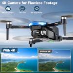 GPS Drone with 4K Camera for Adults, Foldable RC Quadcopter with 1312ft Range Video Transmission, 48 Mins Flight Time, Auto Return, Follow Me, Circle Fly, Waypoint Fly, Gesture Control
