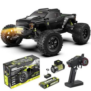 RIAARIO 1/10 Brushless RC Cars, Monster Truck, 50+ MPH, 4WD, Waterproof, Carbon Fiber, Black, Ages 8+