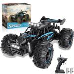 Carox Remote Control Car, 2.4GHz 25KM/H High Speed RC Car, 1:18 Off-Road Monster Truck with LED Lights and 1800mAh Rechargeable Battery – Ideal Gift for Boys 6+