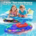 flycites RC Battle Boat 2-Pack with Water Spray, Remote Control Boat Toys Dual Combat Modes, LED Lights - for Pools, Lakes, Outdoor Fun - Gift for Boys, Kids, Adults