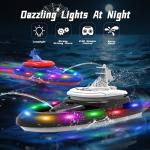 flycites RC Battle Boat 2-Pack with Water Spray, Remote Control Boat Toys Dual Combat Modes, LED Lights - for Pools, Lakes, Outdoor Fun - Gift for Boys, Kids, Adults