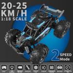 Carox Remote Control Car, 2.4GHz 25KM/H High Speed RC Car, 1:18 Off-Road Monster Truck with LED Lights and 1800mAh Rechargeable Battery – Ideal Gift for Boys 6+