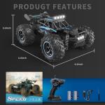 Carox Remote Control Car, 2.4GHz 25KM/H High Speed RC Car, 1:18 Off-Road Monster Truck with LED Lights and 1800mAh Rechargeable Battery – Ideal Gift for Boys 6+