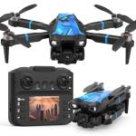 Morlyrctooy M18LCD Drone with 4K Camera for Adults Drone with Screen on Controller Brushless Motor Optical Flow Positioning Headless Mode One Key Takeoff/Landing RC Quadcopter for Beginners Adults Gifts