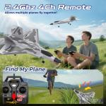 CKYSCHN F22 Remote Control Airplane - 4 Channel Fighter RC Plane for Beginners Adult with Lights, 2.4GHz 6-axis Gyro Stabilizer RTF RC Aircraft with 2 Batteries