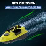 SINJEE Bait Boat, GPS RC Bait Boat with 500m/546yards Remote Control, 4.4lbs Load Capacity, Dual Battery & Motor System for Long-Range Bait Deployment, Ideal for Fishing Enthusiasts (Yellow Mix)