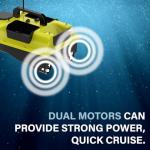 SINJEE Bait Boat, GPS RC Bait Boat with 500m/546yards Remote Control, 4.4lbs Load Capacity, Dual Battery & Motor System for Long-Range Bait Deployment, Ideal for Fishing Enthusiasts (Yellow Mix)