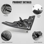 fisca RC Airplane Remote Control B-2 Spirit Stealth Bomber Plane, 2.4Ghz 2CH Foam Drone Ready to Fly Aircraft Toy for Kids and Adults