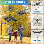 Drone with 1080P Camera, Foldable Drone for Beginners with Light, Upgrade Altitude Hold, Gesture Selfie, Waypoint Fly, 3D Flip, 3 Speed Mode, Circle Fly, One Key Start
