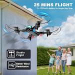 Drone with 1080P Camera, Foldable Drone for Beginners with Light, Upgrade Altitude Hold, Gesture Selfie, Waypoint Fly, 3D Flip, 3 Speed Mode, Circle Fly, One Key Start