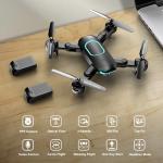 Drone with 1080P Camera, Foldable Drone for Beginners with Light, Upgrade Altitude Hold, Gesture Selfie, Waypoint Fly, 3D Flip, 3 Speed Mode, Circle Fly, One Key Start