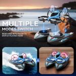 XOS Mini 3 in 1 Indoor & Outdoor Remote Drone, RC Airplane Plane, RC Quadcopter Multirotor Helicopter, RC Car & RC Boat with Auto Hovering, 3D Flips, Headless Mode for Kids Birthday Gifts