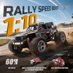 DEERC 1/10 Brushless RC Cars for Adults, 60 KMH 4x4 Off-Road RC Truck, Waterproof Remote Control Monster Truck, High Speed RC Car, All Terrain Remote Control Car for Boys, 2 * 3S Lipo Batteries