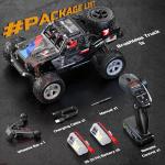 DEERC 1/10 Brushless RC Cars for Adults, 60 KMH 4x4 Off-Road RC Truck, Waterproof Remote Control Monster Truck, High Speed RC Car, All Terrain Remote Control Car for Boys, 2 * 3S Lipo Batteries