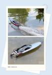 Ssccgym 22.8" Inches UDI018 Large RC Speed Boat 2.4G 4WD 40-45km/h Remote Control Brushless Watercraft for 14y+ Hobby Adults (Grey 1-Batteries)