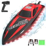 VOLANTEXRC RC Boat 20MPH Fast Remote Control Boat for Adults 2.4Ghz Toy Boat for Pools and Lake with 2 Rechargeable Batteries Toys Gifts for Adults, Red