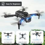 Drones for Adults with Emergency Stop,4K Drones with Camera for Kids, Headless Mode, 360° Flips, Carrying Case & 2 Batteries,Wireless RC Toys for Boys Girls-Black