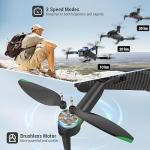 Drones for Adults with Emergency Stop,4K Drones with Camera for Kids, Headless Mode, 360° Flips, Carrying Case & 2 Batteries,Wireless RC Toys for Boys Girls-Black