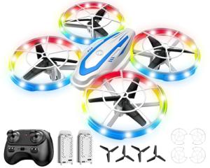 Mini Drone for Kids and Beginners, RC Quadcopter Drone with Colorful Light, One Key Start, Altitude Hold, Headless Mode, 3D Flips, Indoor RC Helicopter Toy for Boys and Girls